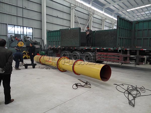 黑龍江的客戶，您采購的1.2×7m的牛糞烘干機(jī)已發(fā)出，請(qǐng)注意查收